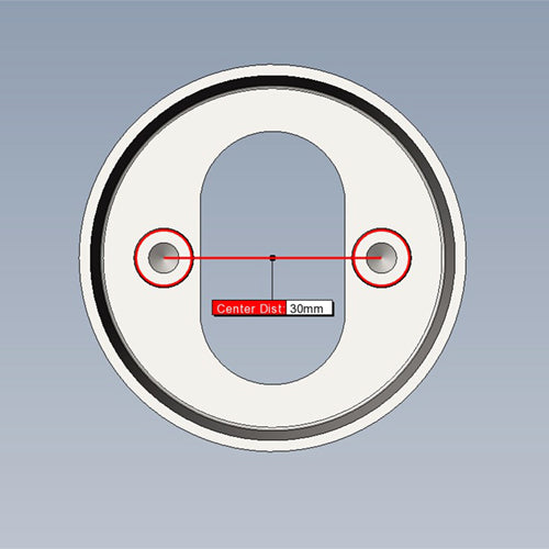 Lock Parts, Exterior Cylinder Rose, 9mm