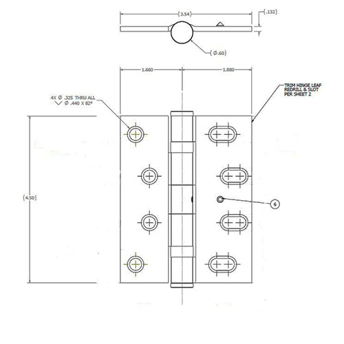 Hinge, Butt, Slot 3.54x4.5, NRP
