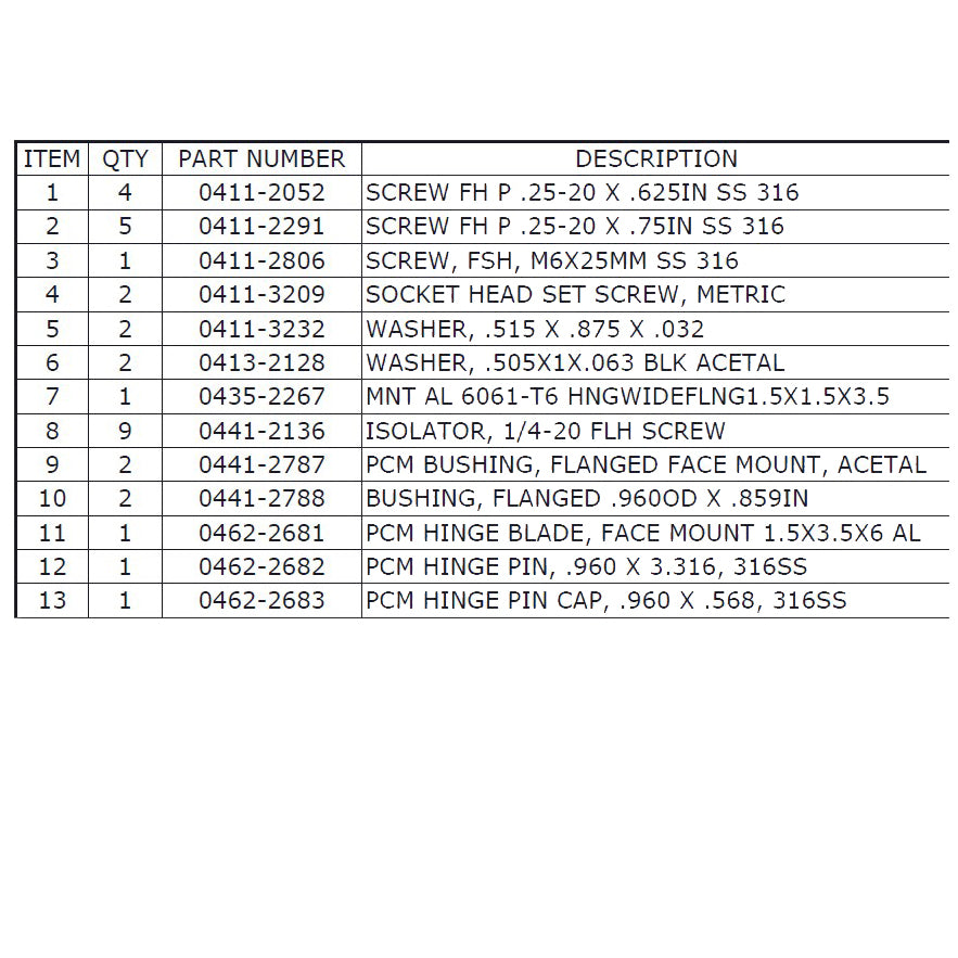 Hinge Pin, Pacific Coast Marine