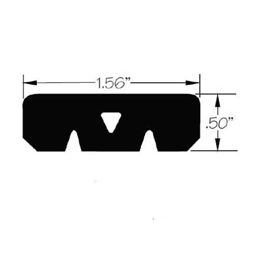 Gasket, 1.56"W X 0.5"H, Hatch, Neoprene 25 Duro
