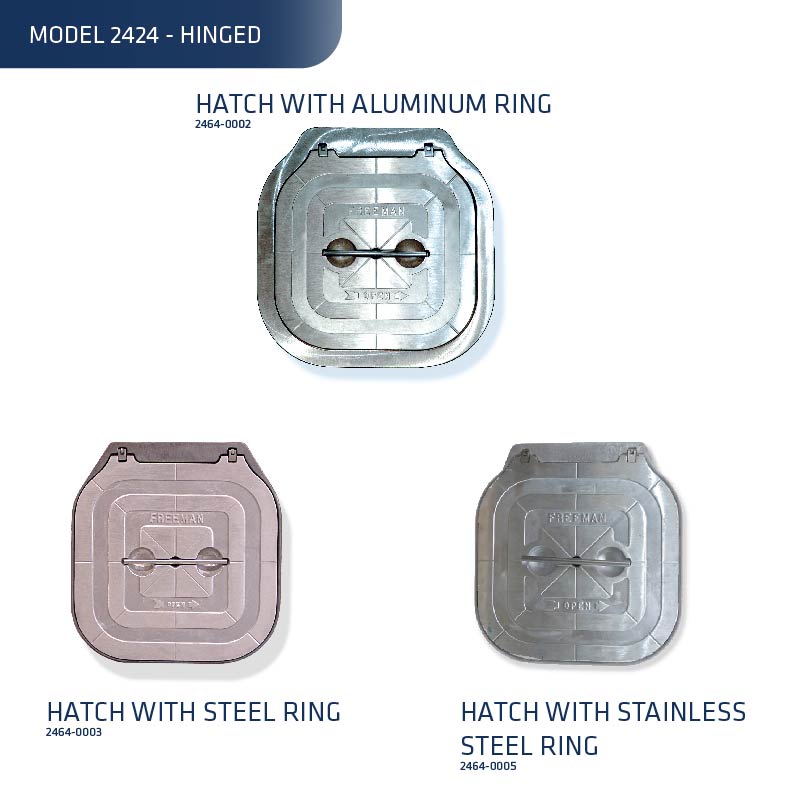 Model 2424K, Hinged Hatch with Ring, (Knife Edge)