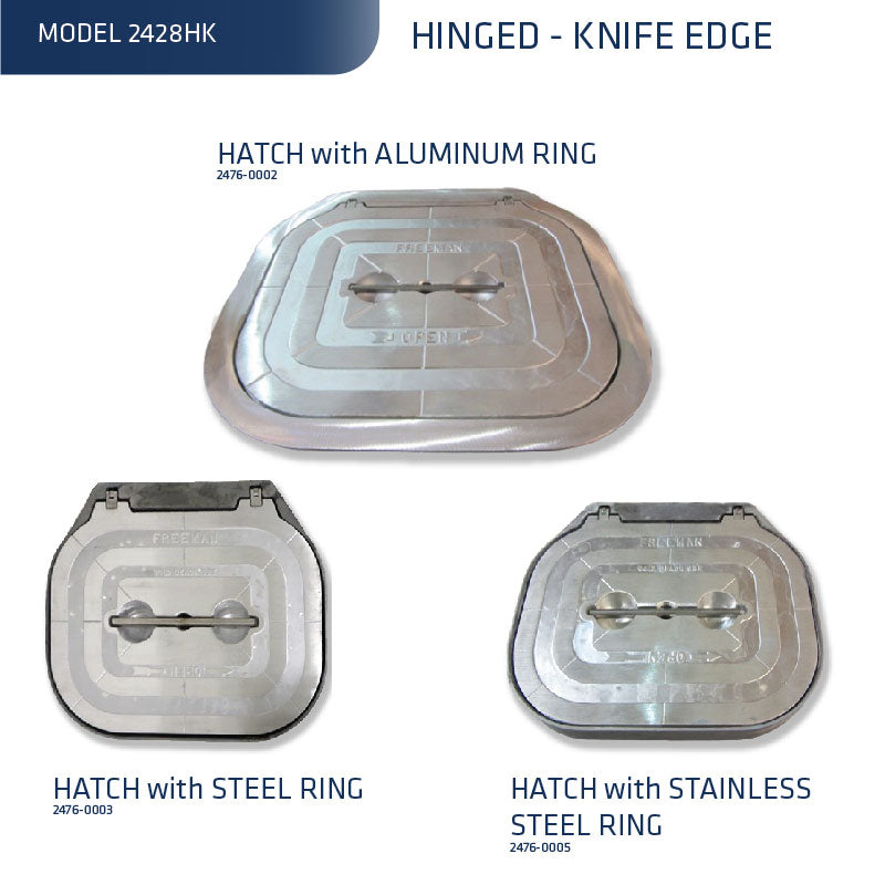 Model 2428, Hinged Hatch with Ring (Knife Edge)