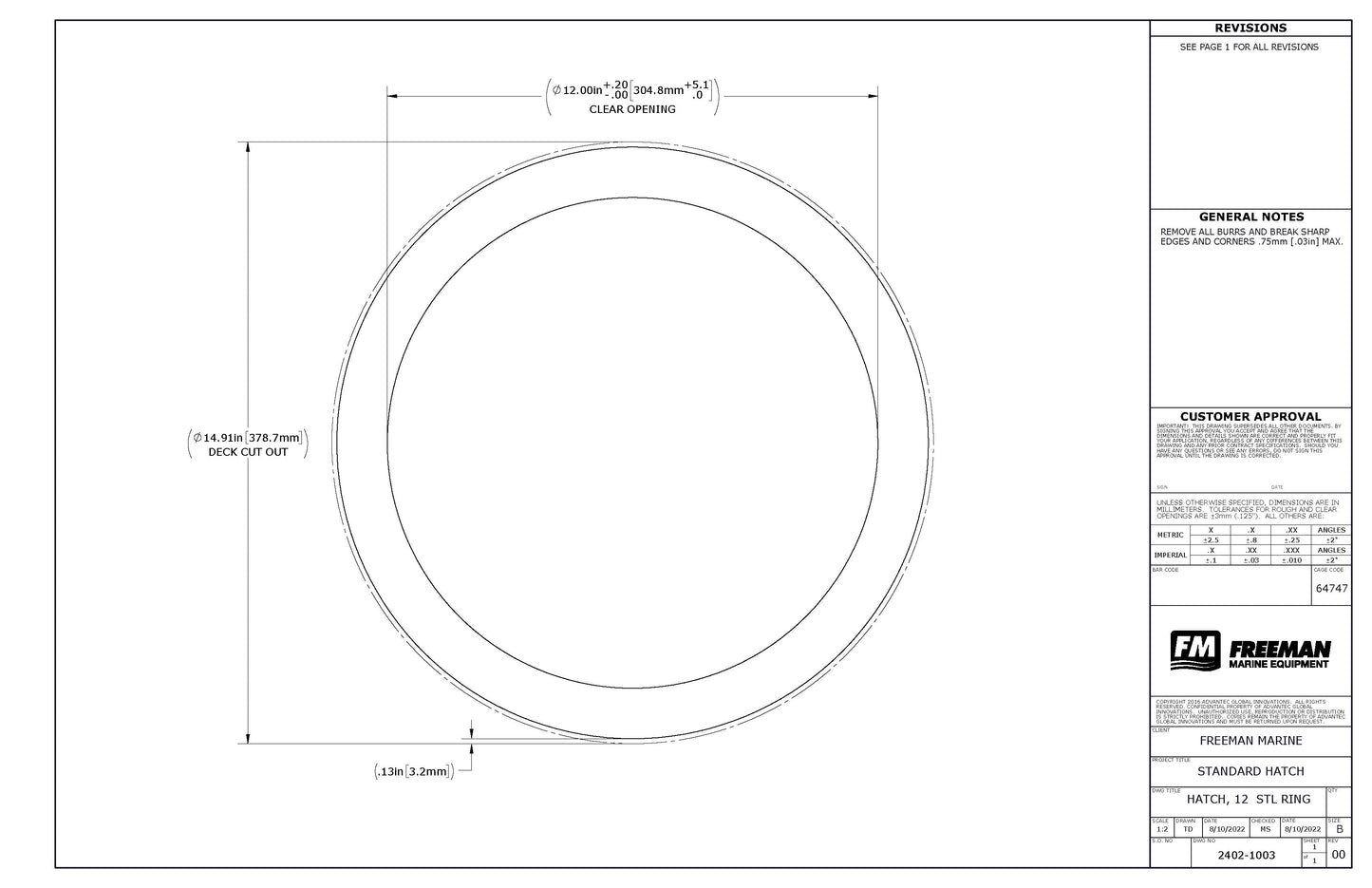 Steel Ring, Model 12 Hatch