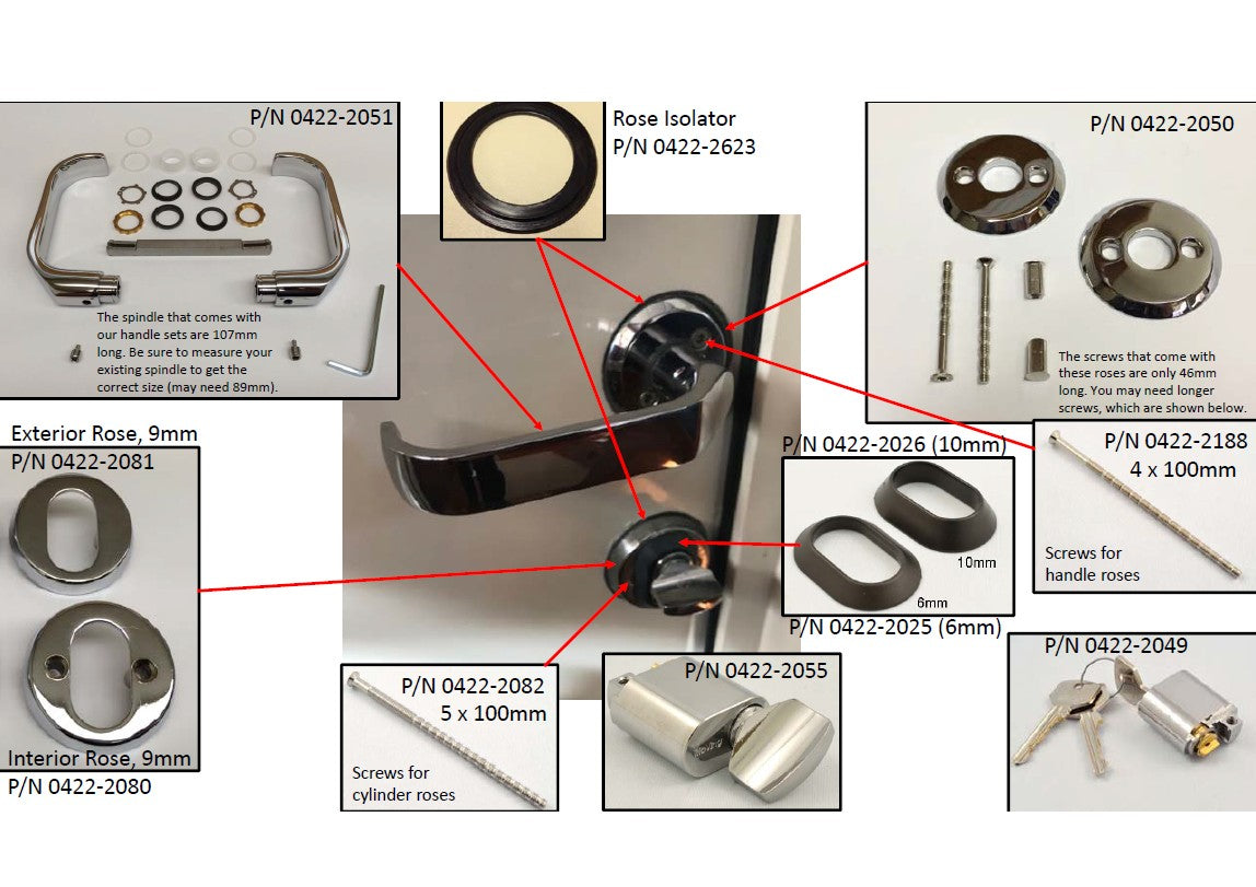 Lock Parts, Cylinder Rose Screws, 5mm