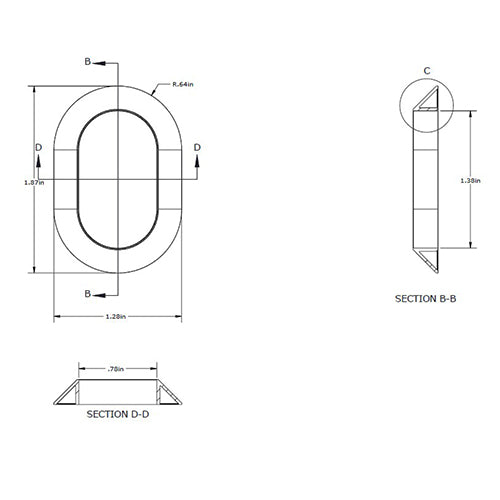 Lock Parts, Cylinder Collar, 6mm, Oval