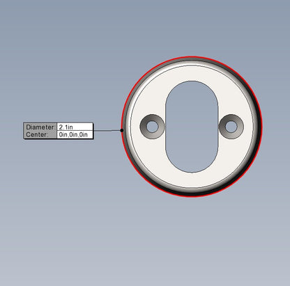 Lock Parts, Interior Cylinder Rose, 9mm