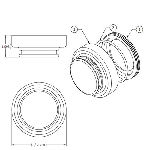 Lock Parts, Exterior Rose Waterproof Cover, for 9mm