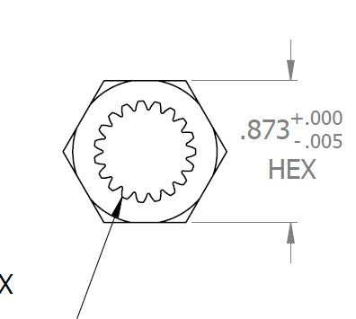 Splined Insert, Hex, 1.5"