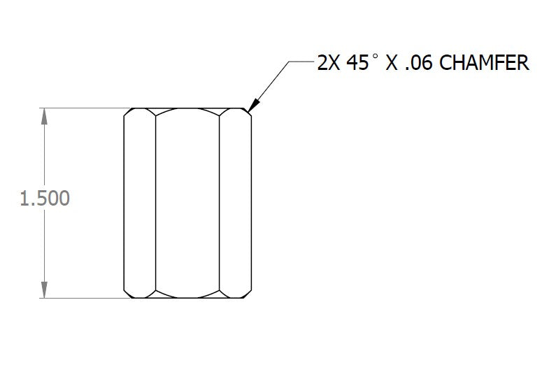 Splined Insert, Hex, 1.5"