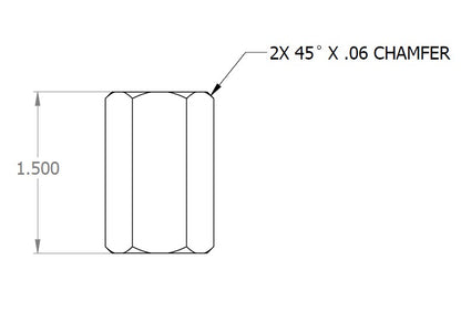 Splined Insert, Hex, 1.5"