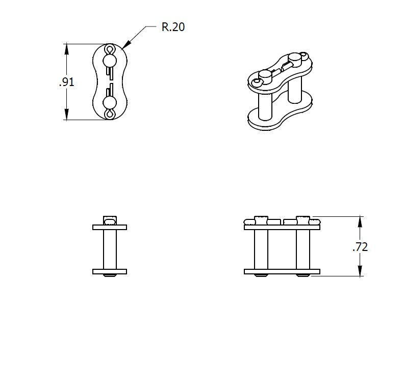 Connecting Link, 40 Pitch Roller Chain, Freeman Doors & Hatches