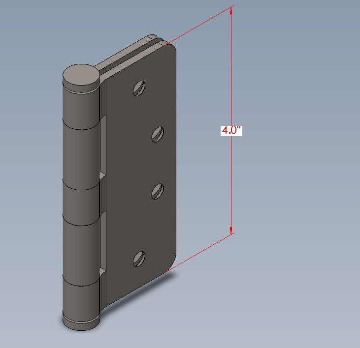 Hinge, Butt 3.5x4, LH, Adjustable