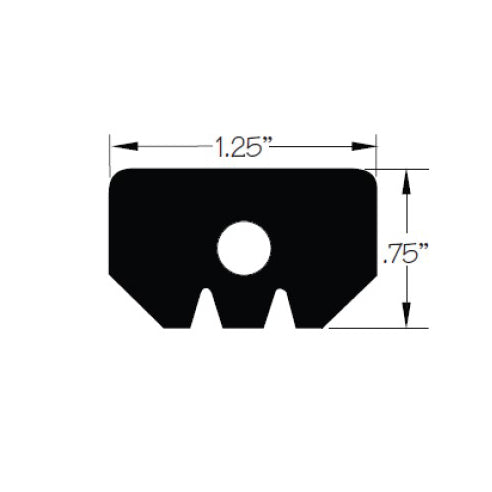 Gasket, 1.25"W X 0.75"H, Fabricated Hatch, 200-400 Series, Neoprene 25 Duro