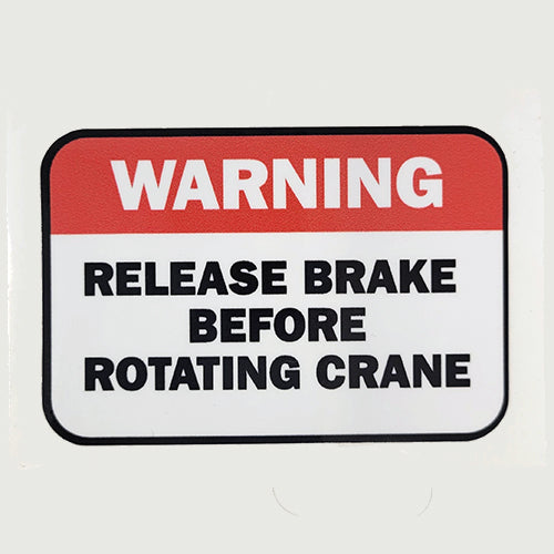 Decal, Warning Brake Release