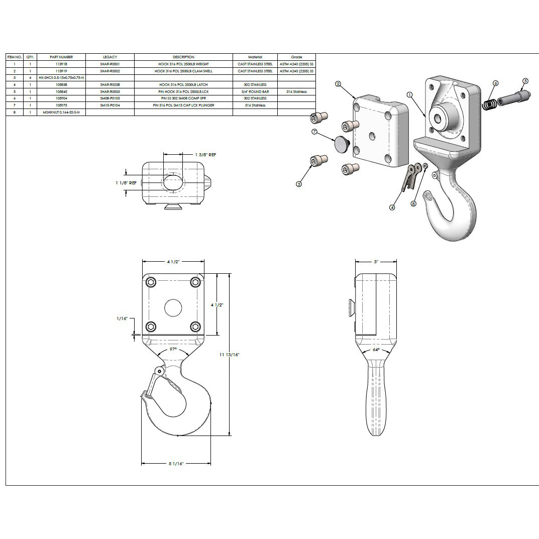 Hook Weight - 2500lb Capacity