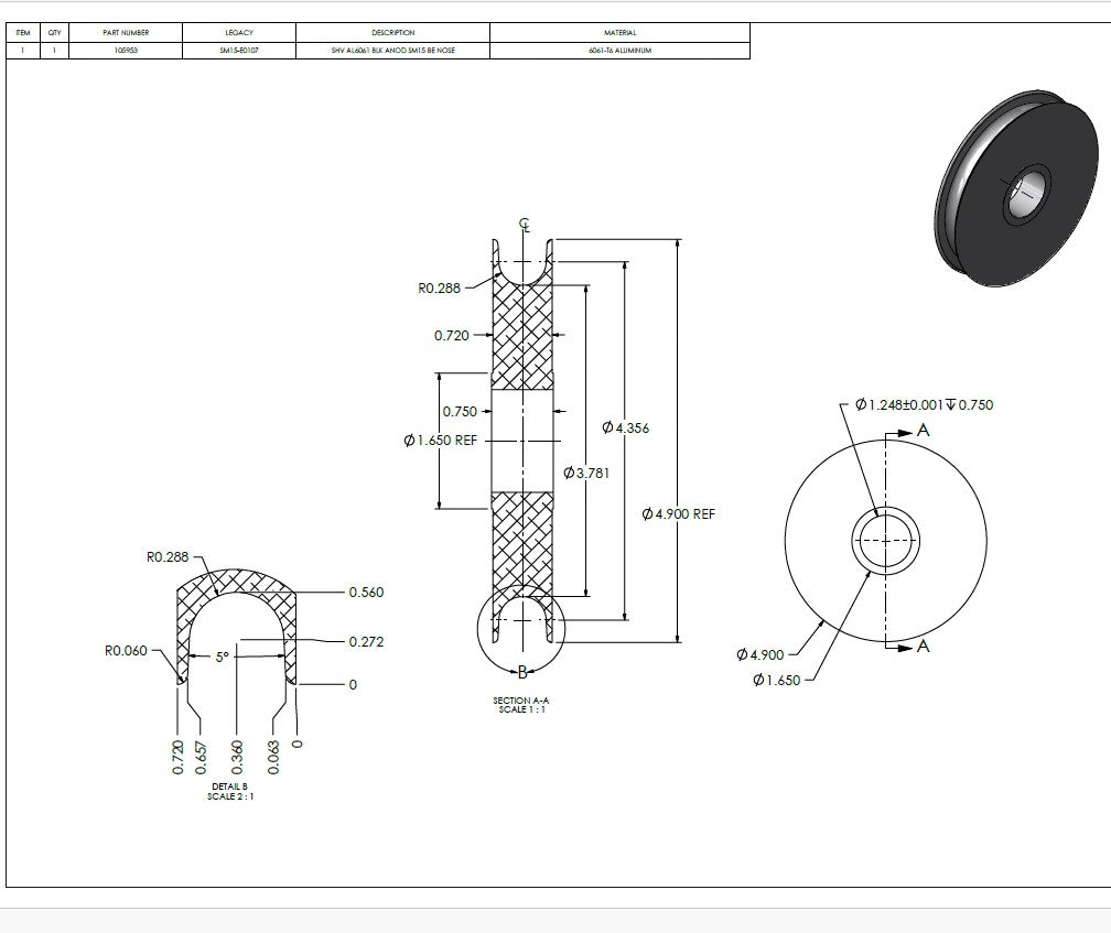 Nose Sheave, ES/SM 1500