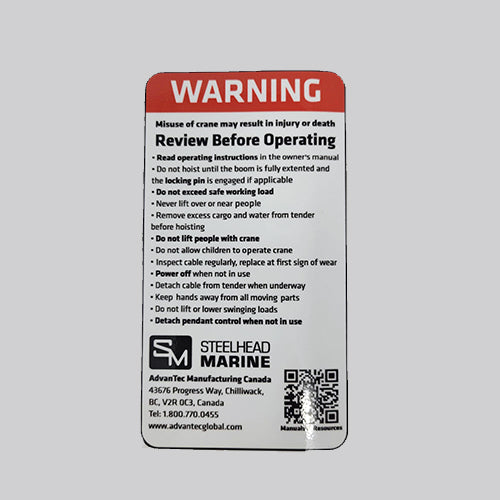 Decal, Warning All Cranes