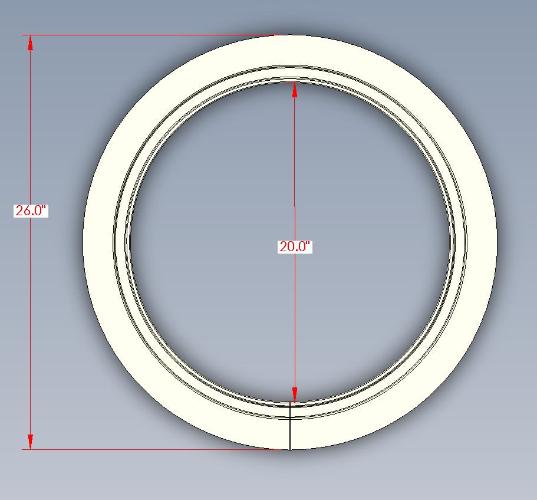 Aluminum Ring, Model 20 Hatch (Knife Edge)