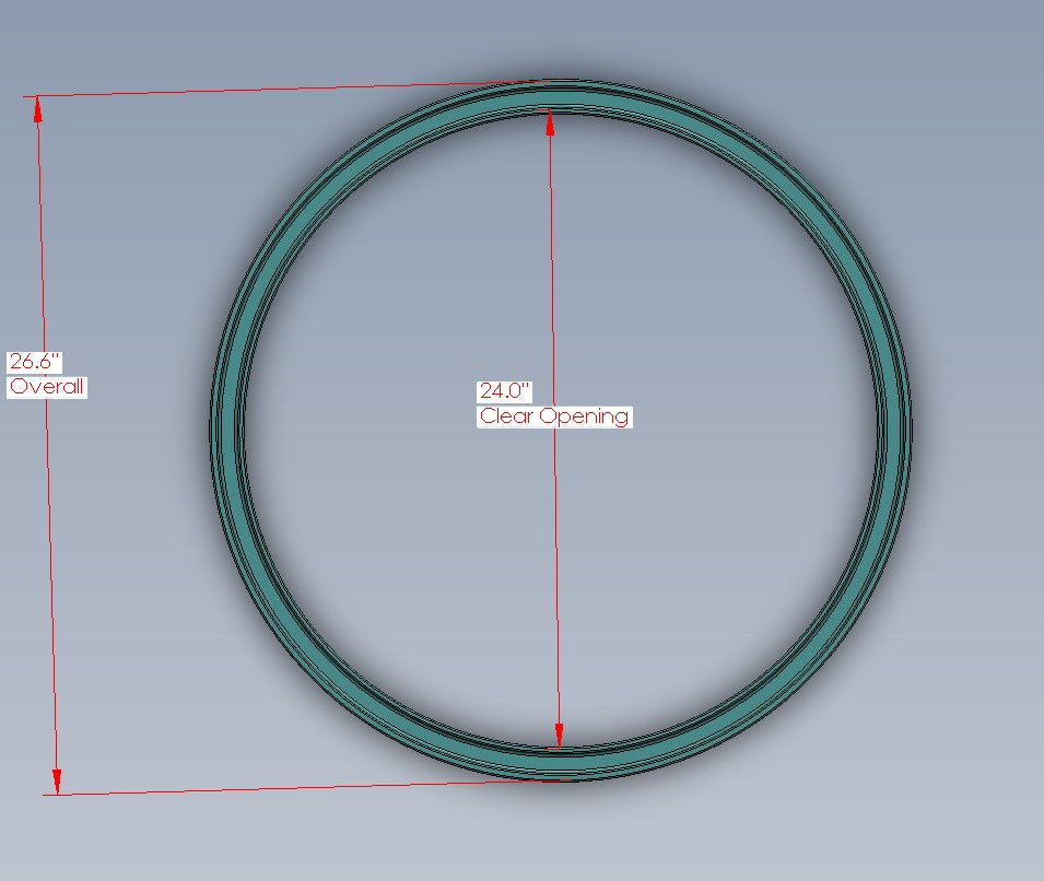 Stainless Steel Ring, Model 24 Hatch (Knife Edge)