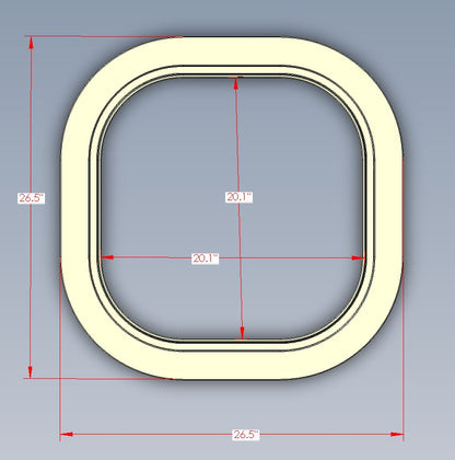 Aluminum Ring, Model 2020 Hatch (Knife Edge)