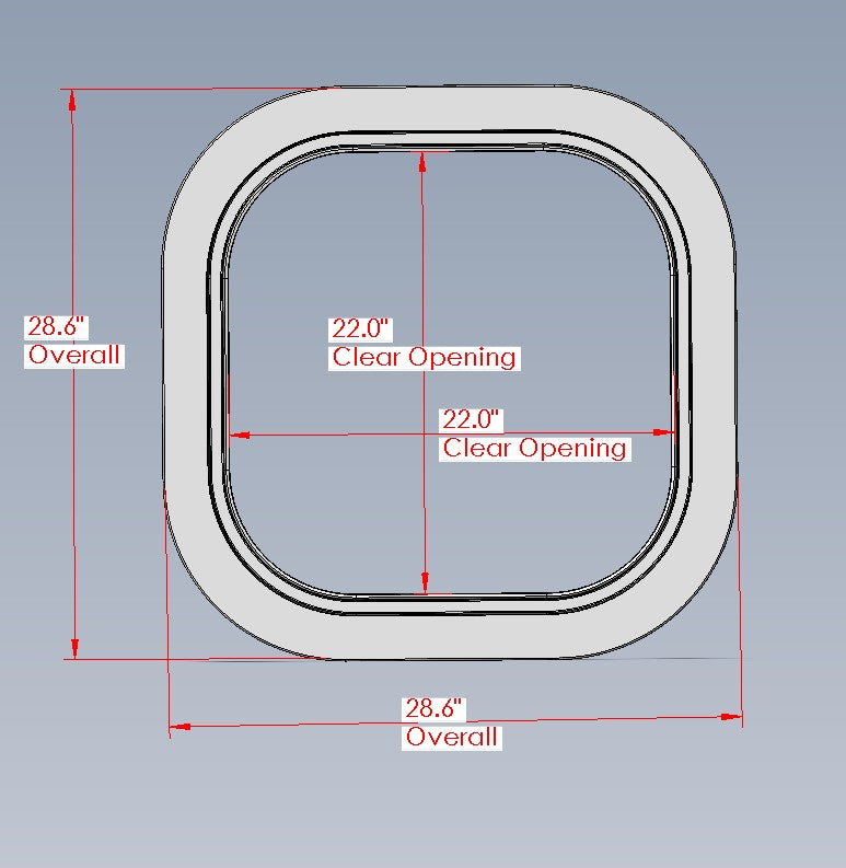 Aluminum Ring, Model 2222 Hatch (Knife Edge)