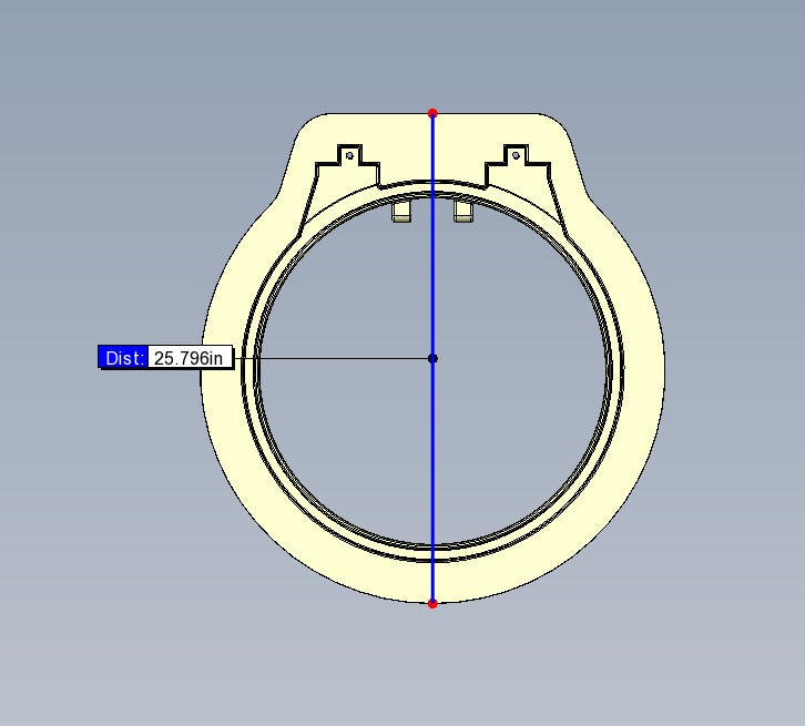 Hinged Aluminum Ring, Model 18 Hatch (Knife Edge)