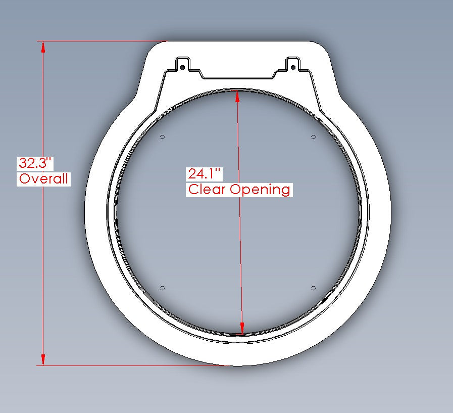 Hinged Aluminum Ring, Model 24 Hatch (Knife Edge)