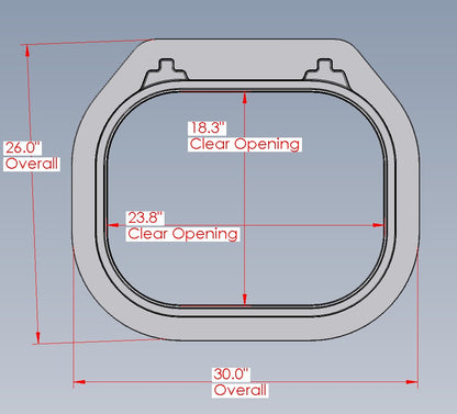 Hinged Aluminum Ring, Model 1824 Hatch (Knife Edge)