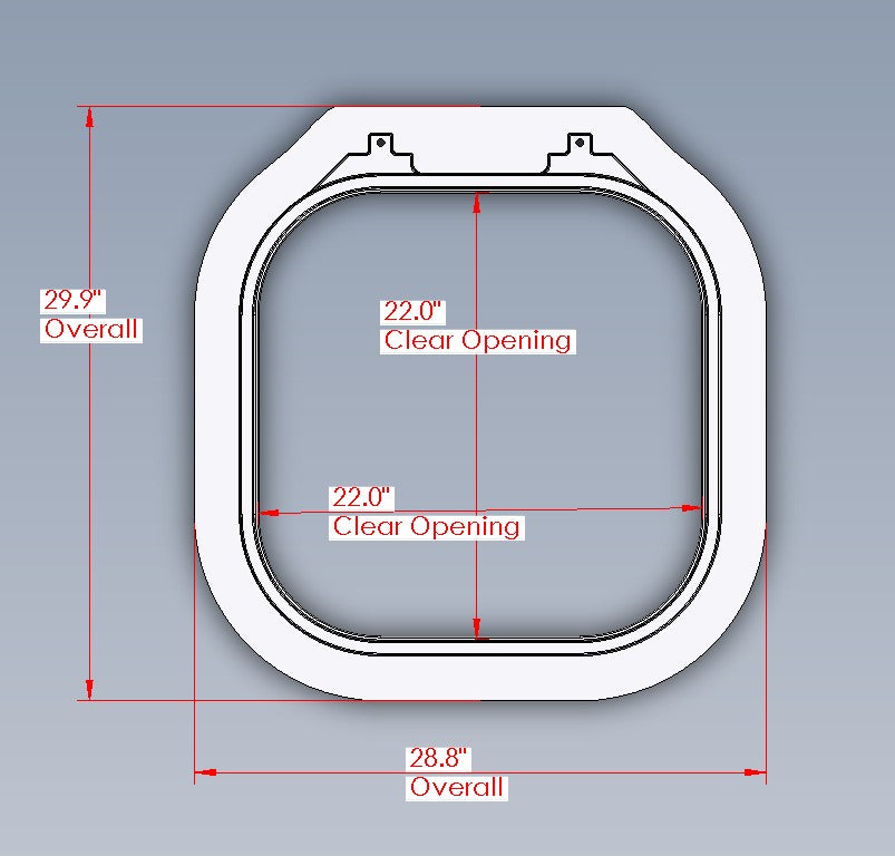 Hinged Aluminum Ring, Model 2222 Hatch (Knife Edge)