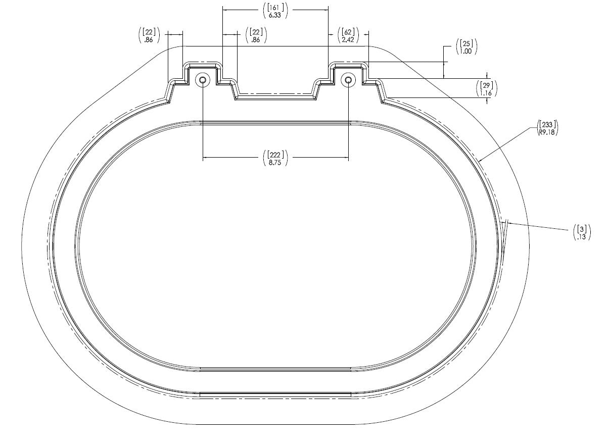 Hinged Aluminum Ring, Model 1524 Hatch (Knife Edge)