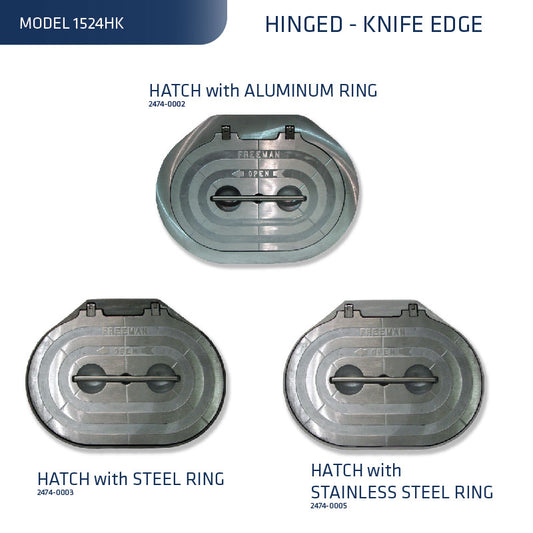 Model 1524, Hinged Hatches with Ring (Knife Edge)