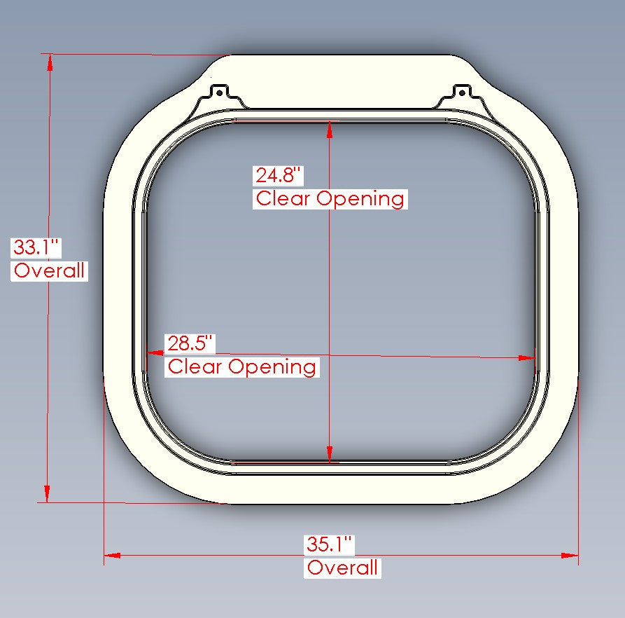 Hinged Aluminum Ring, Model 2428 Hatch (Knife Edge)