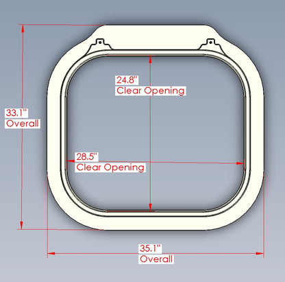 Hinged Aluminum Ring, Model 2428 Hatch (Knife Edge)