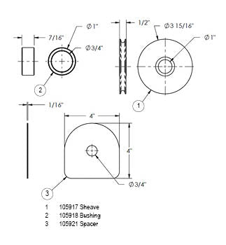 Sheave Kit, WD600, 800, 1000