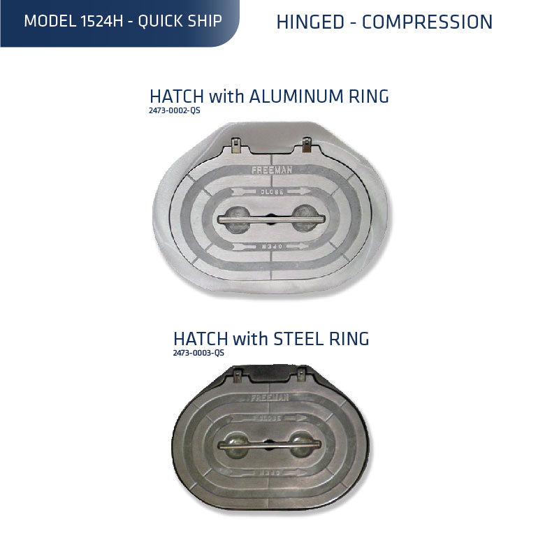 Quick-Ship, Model 1524H, Hinged Hatch with Ring